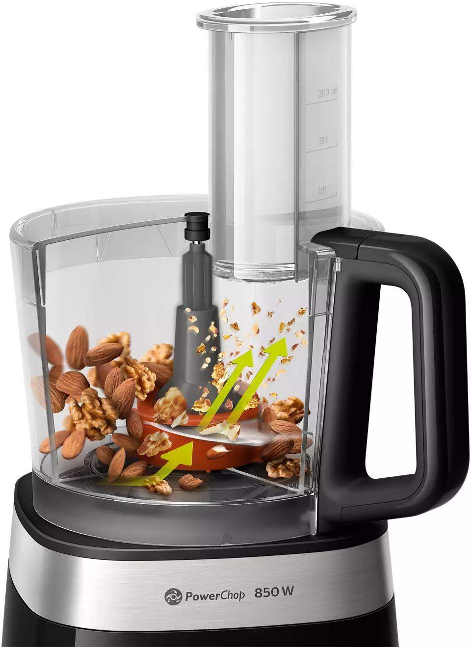 BAZAR - Philips Viva Collection HR7530/10 kuchyňský robot, 850 W, 2 rychlosti + puls, černá - poškozený obal2 