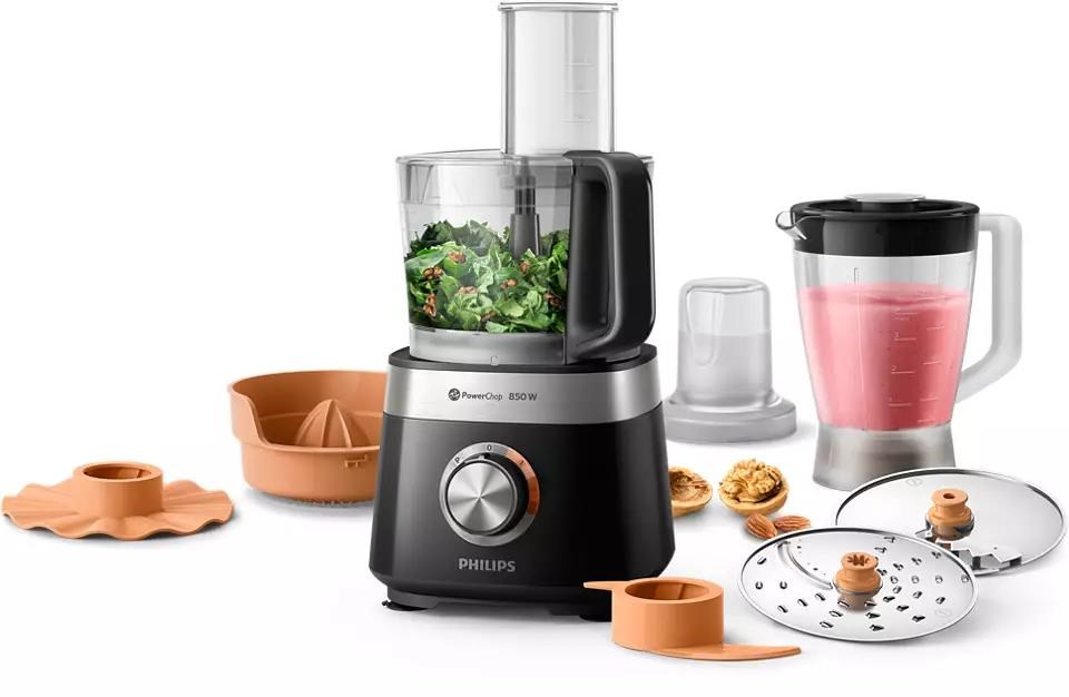 BAZAR - Philips Viva Collection HR7530/10 kuchyňský robot, 850 W, 2 rychlosti + puls, černá - poškozený obal3 