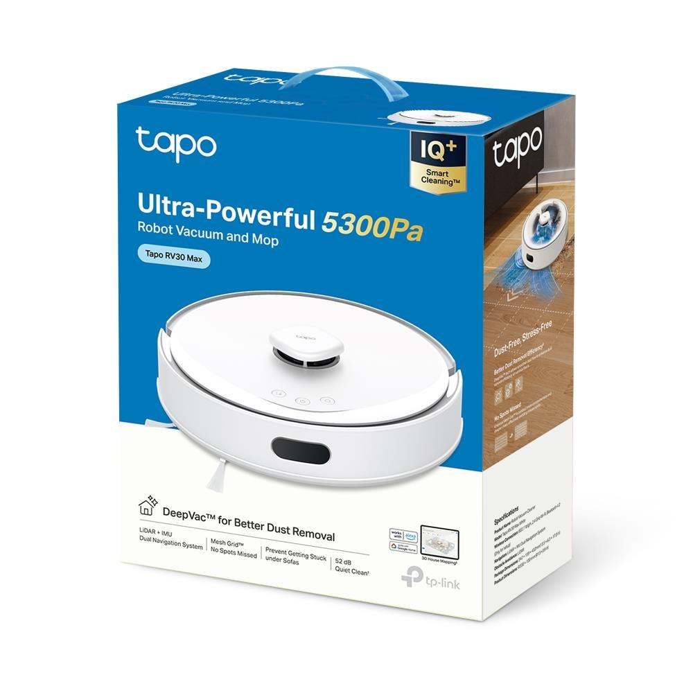 TP-Link Tapo RV30 Max robotický vysavač s mopem (LiDAR+IMU,  2, 4 GHz,  BT, bílý)4 