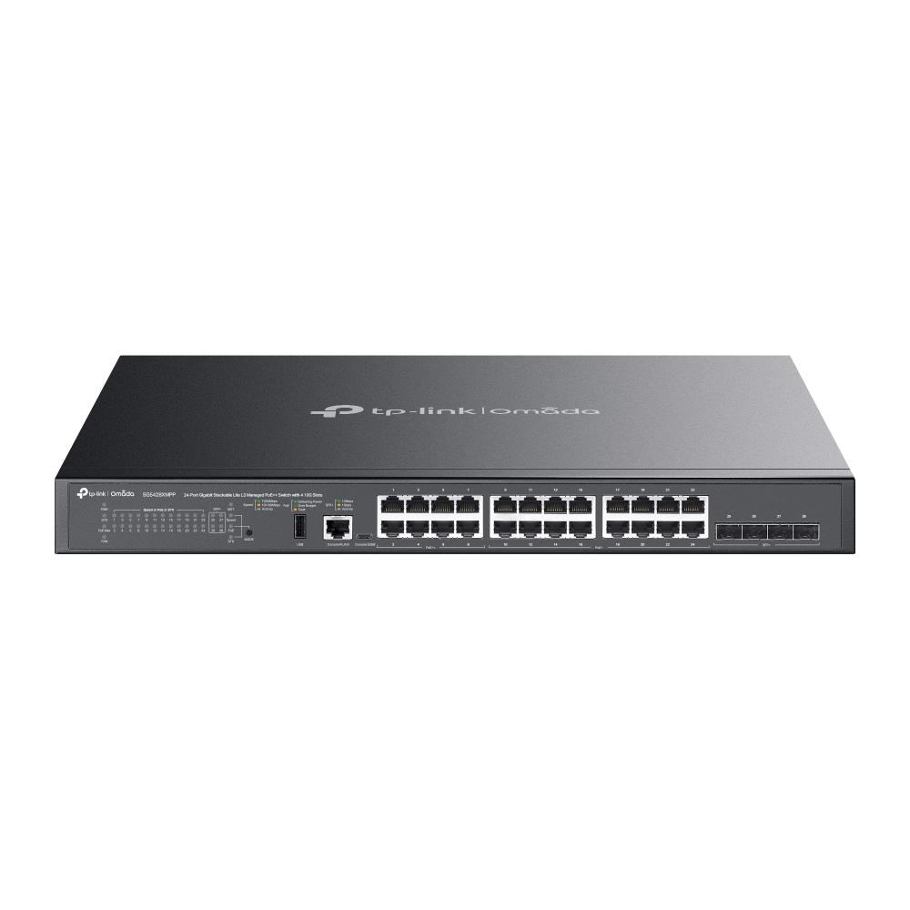 Omada 24-Port Gigabit Stackable Lite L3 Managed PoE++ Switch with 4 10G Slots