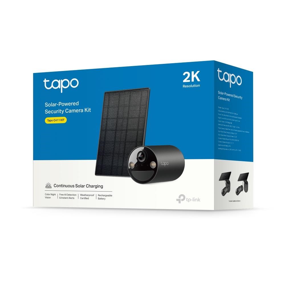 TP-Link Tapo C411 KIT venkovní kamera, solární panel (3MP, 2K QHD, 1296p, IR 9m, WiFi, micro SD card, IP65)3 