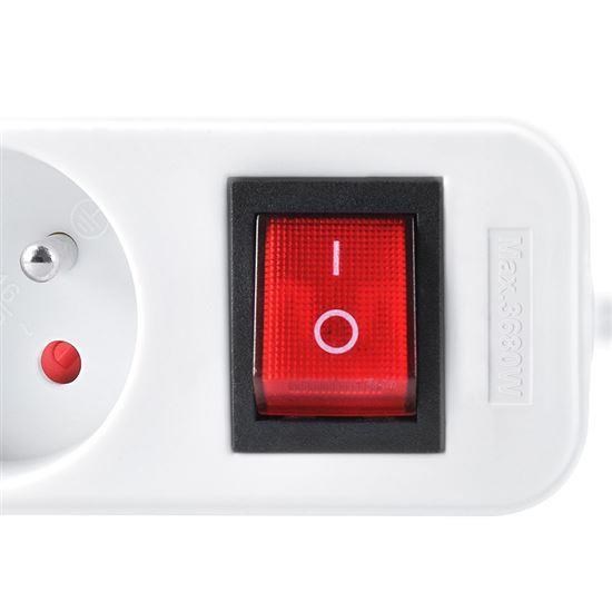 Solight prodlužovací přívod 5m, 3 zásuvky, vypínač, 16A 3680W, PVC, bílý1 
