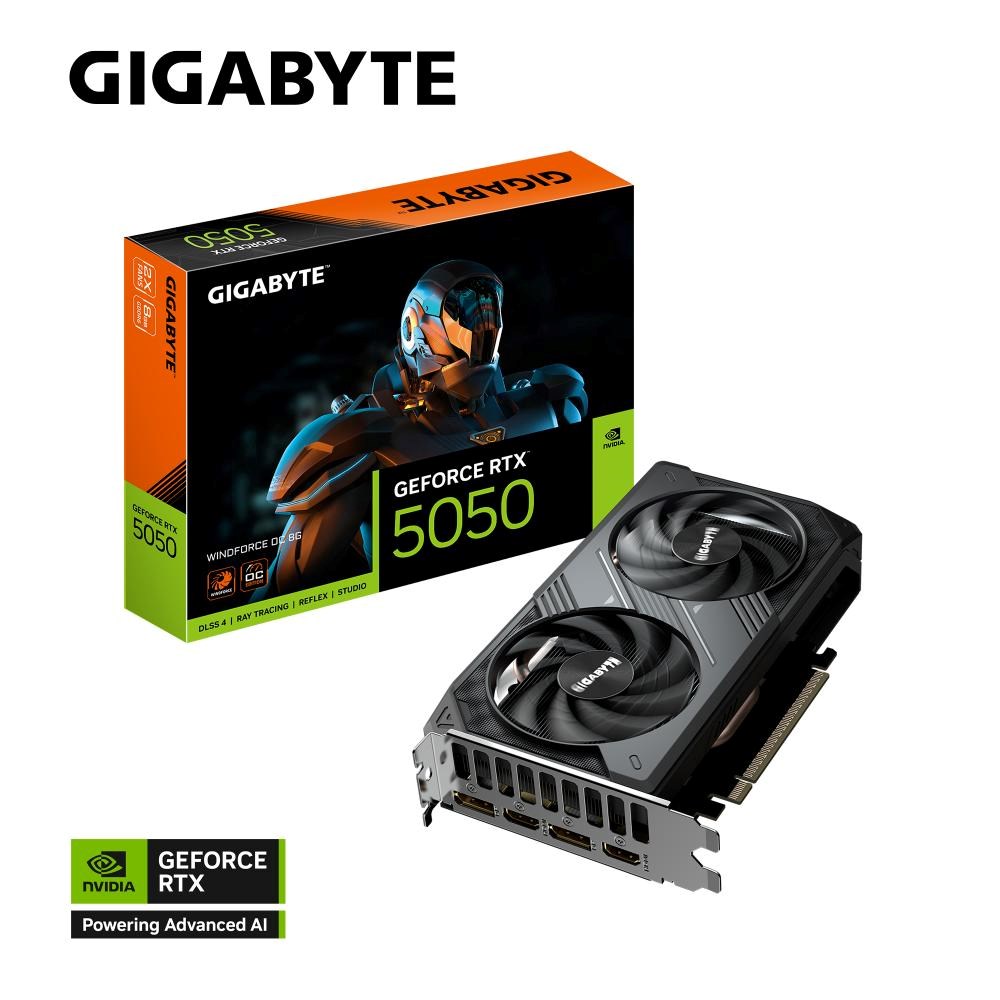 GIGABYTE VGA NVIDIA GeForce RTX 5050 WINDFORCE OC 8G, 8G GDDR6, 2xDP, 2xHDMI0 