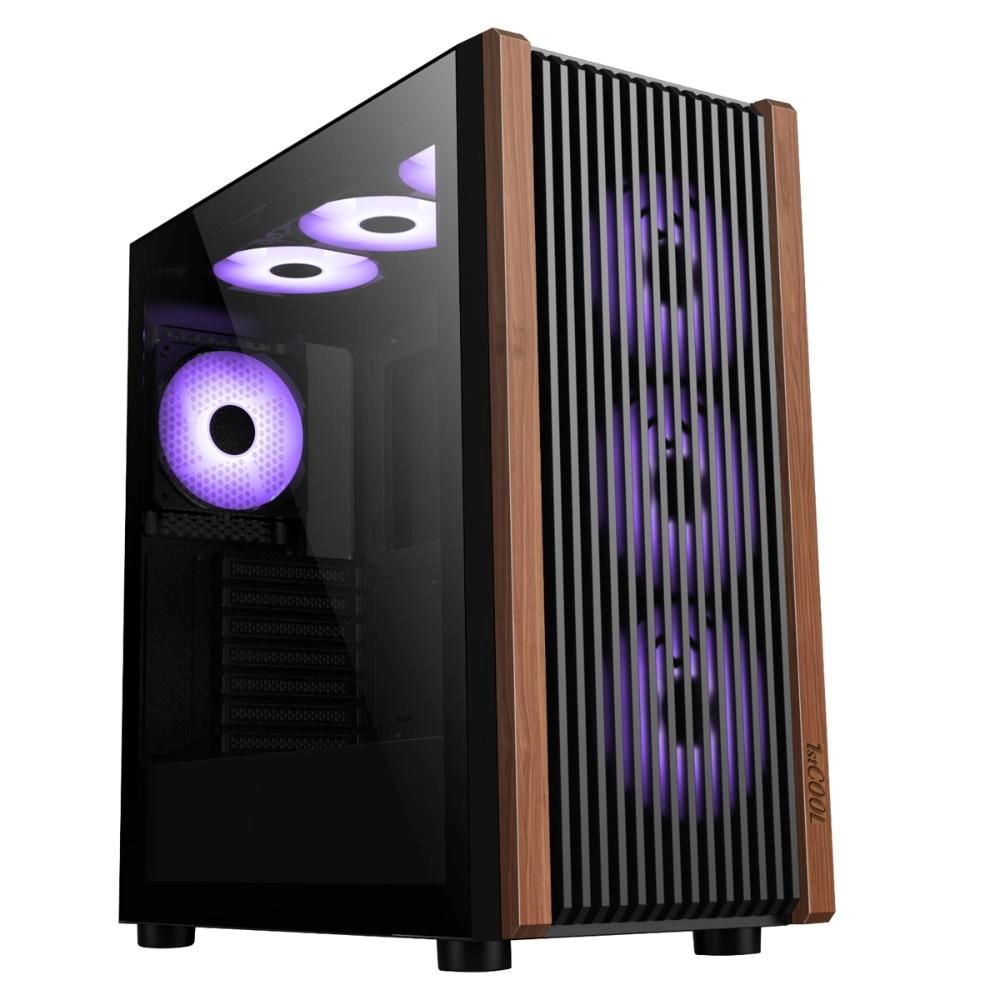 1stCOOL skříň G6 Noble,  Mid Tower,  ATX,  AU,  Průhledná Bočnice,  4x 120mm ARGB Fan,  Černá2 