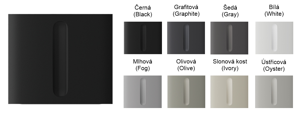 Ajax CenterButton (Dimmer) vertical - Středový kryt stmívatelného tlačítka, vertikální instalace, ústřicová1 