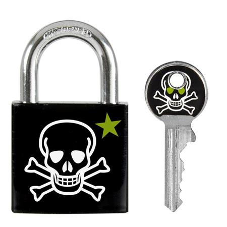 Master Lock Visací zámek z pevného hliníku 3430EURDSKULL - 30mm0 