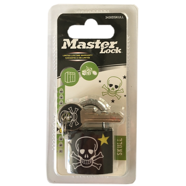 Master Lock Visací zámek z pevného hliníku 3430EURDSKULL - 30mm1 
