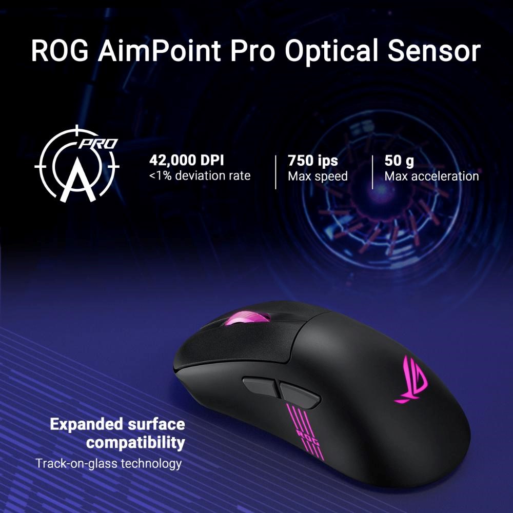 ASUS myš ROG Keris II Origin,  bezdrátová herní myš,  černá10 