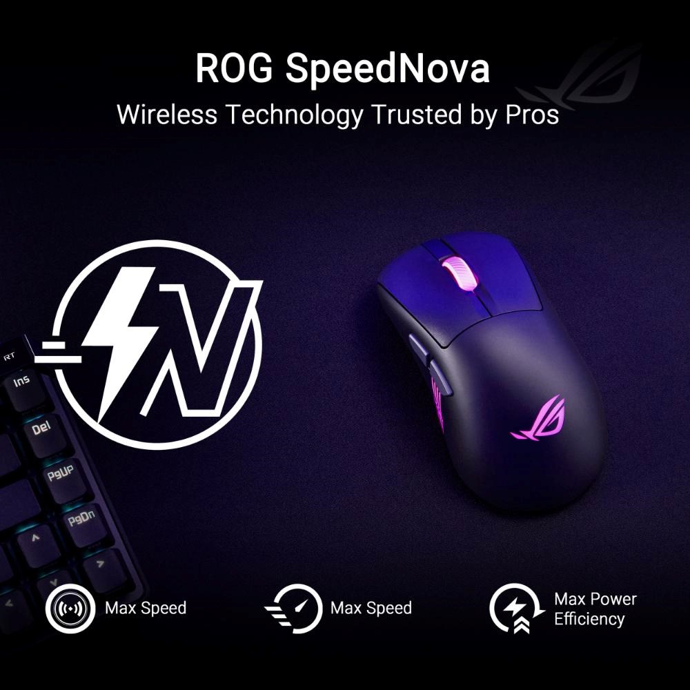 ASUS myš ROG Keris II Origin,  bezdrátová herní myš,  černá12 