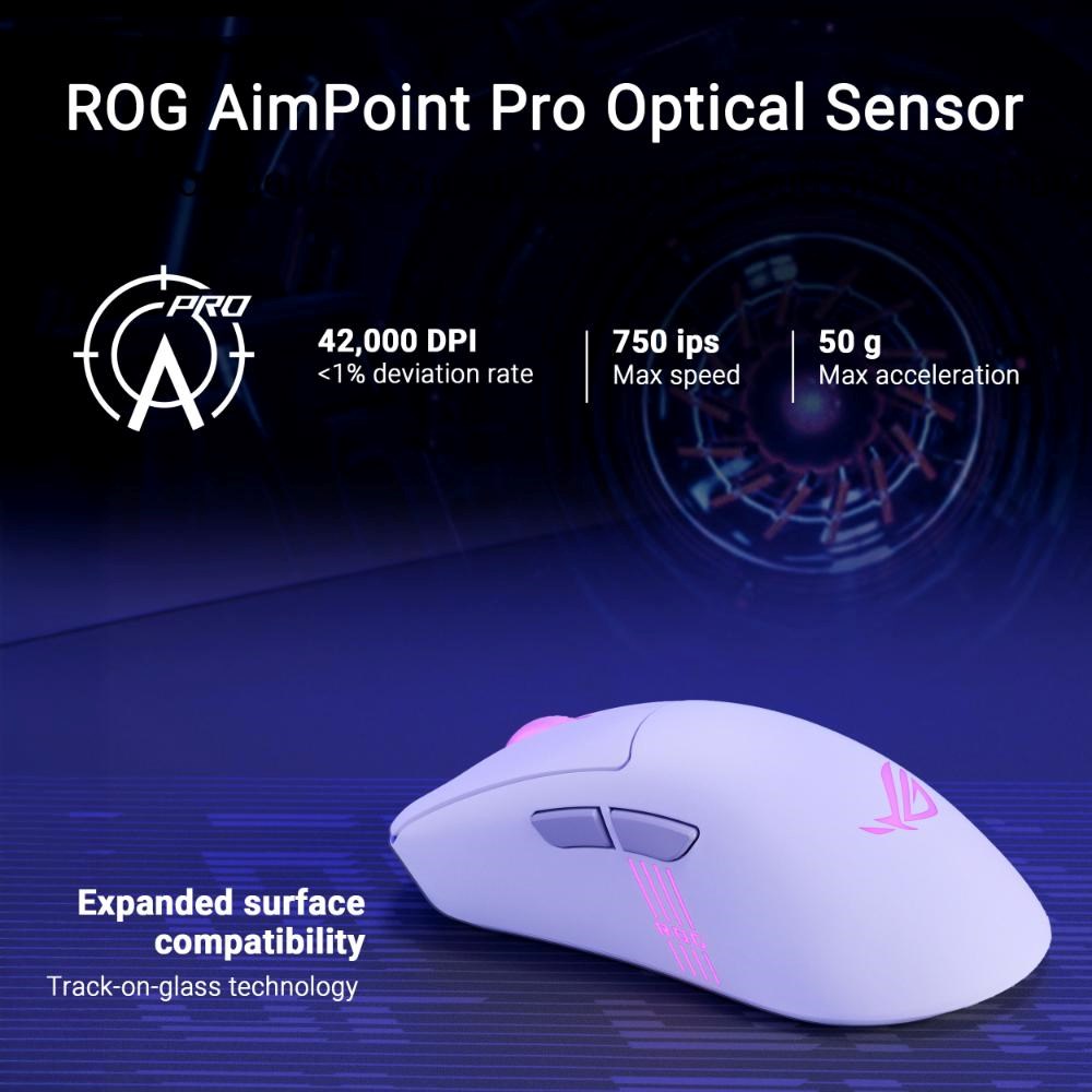 ASUS myš ROG Keris II Origin,  bezdrátová herní myš,  bílá9 