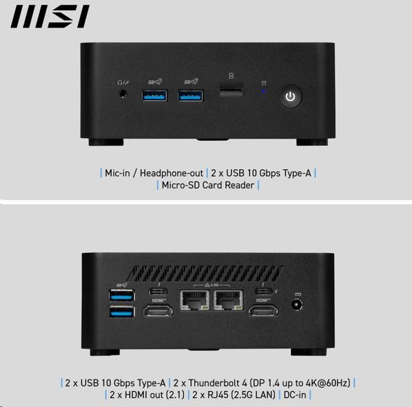 MSI PC Cubi NUC 1MG-238BEU,  Core5-120U,  N/ A,  N/ A SSD,  No OS,  Black6 