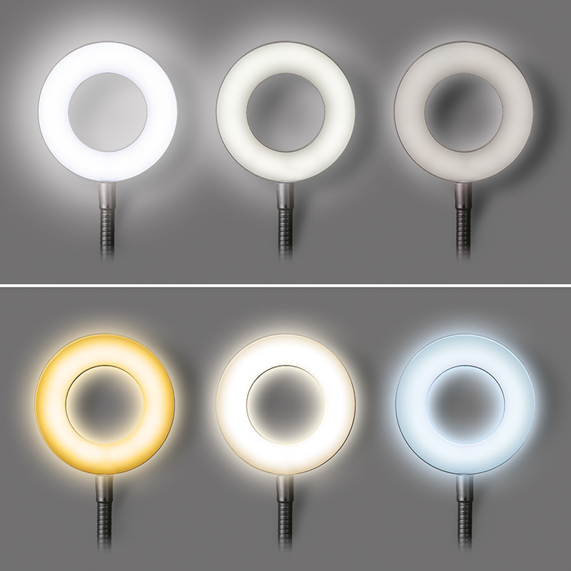 Solight LED stmívatelná stolní lampička s klipem,  300lm,  nastavitelná teplota světla,  USB1 