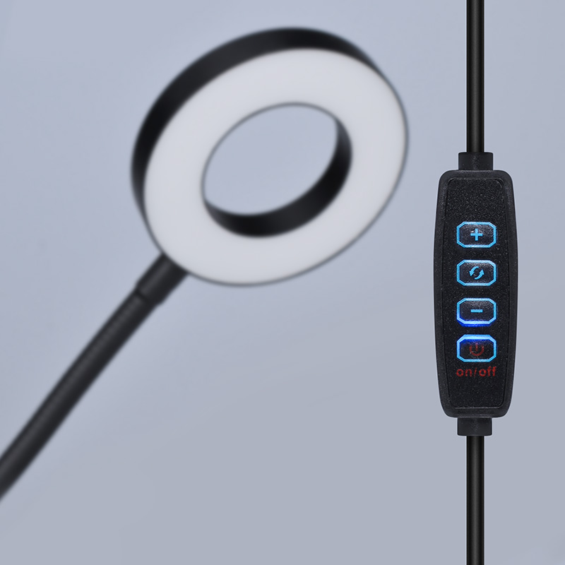Solight LED stmívatelná stolní lampička s klipem,  300lm,  nastavitelná teplota světla,  USB3 