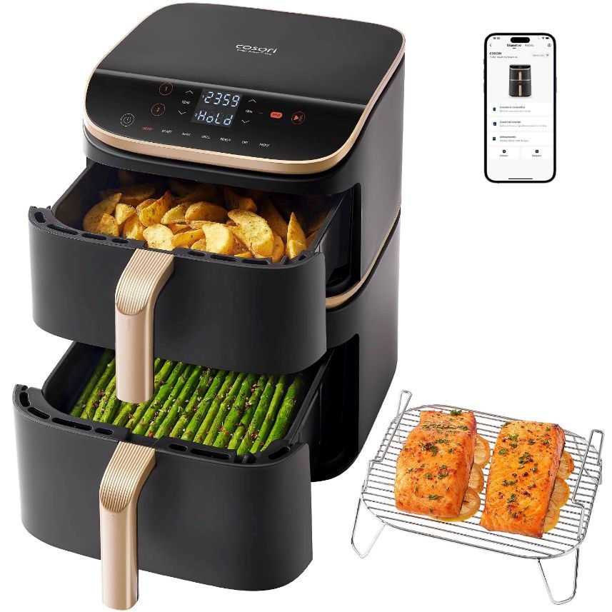 BAZAR - Cosori Turbo Tower Pro chytrá horkovzdušná fritéza 10,8l tm.šedá / pošk. obal0 