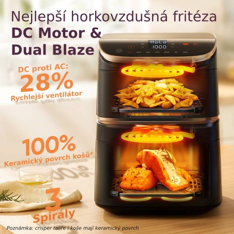 BAZAR - Cosori Turbo Tower Pro chytrá horkovzdušná fritéza 10,8l tm.šedá / pošk. obal3 