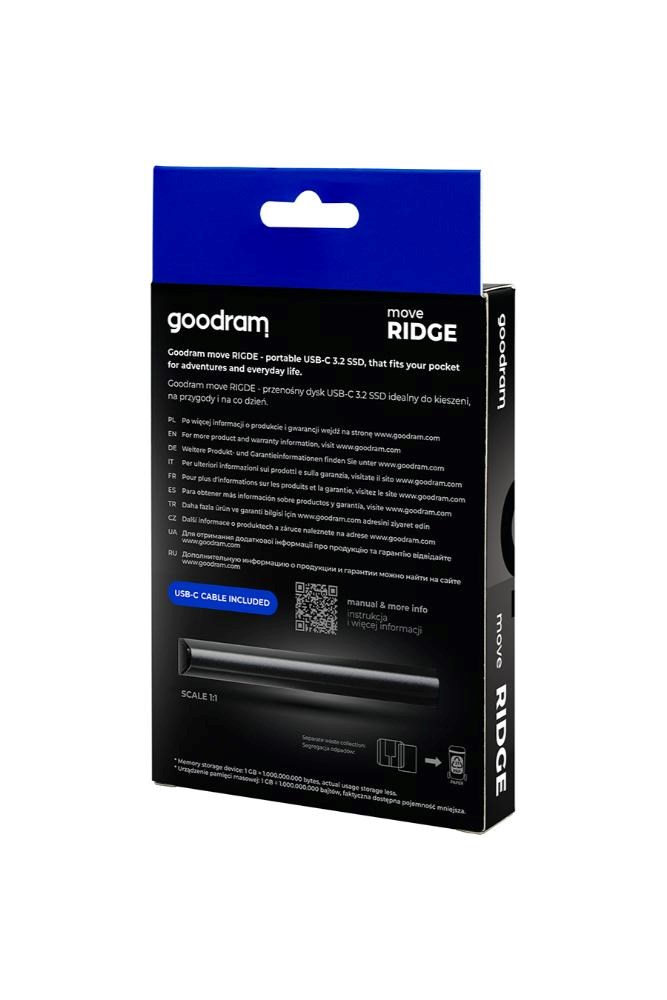 GOODRAM Externí SSD 512GB Move Ridge,  USB-C 3.2 Gen2x2,  R:2000/ W:1500MB/ s,  černá3 