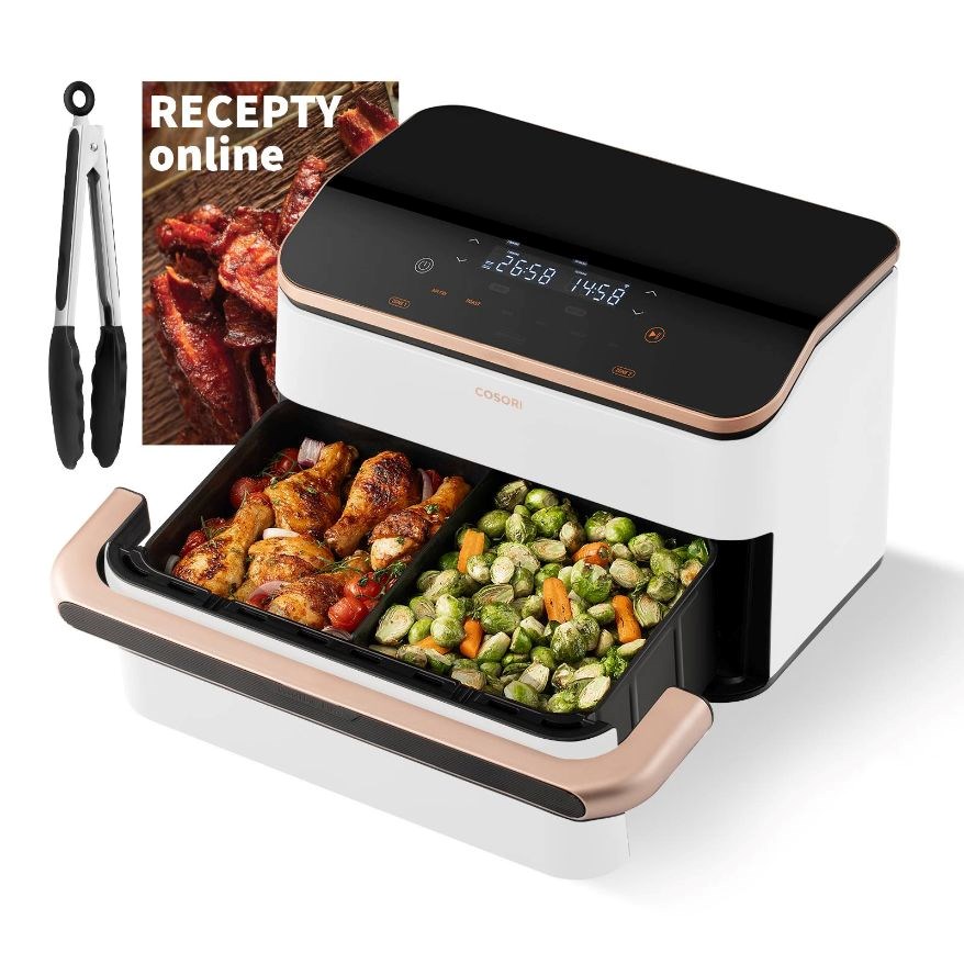 BAZAR - Cosori TF101S Dual blaze TwinFry 10l hozkovzdušná fritéza - bílá - Poškozený obal (Komplet)0 