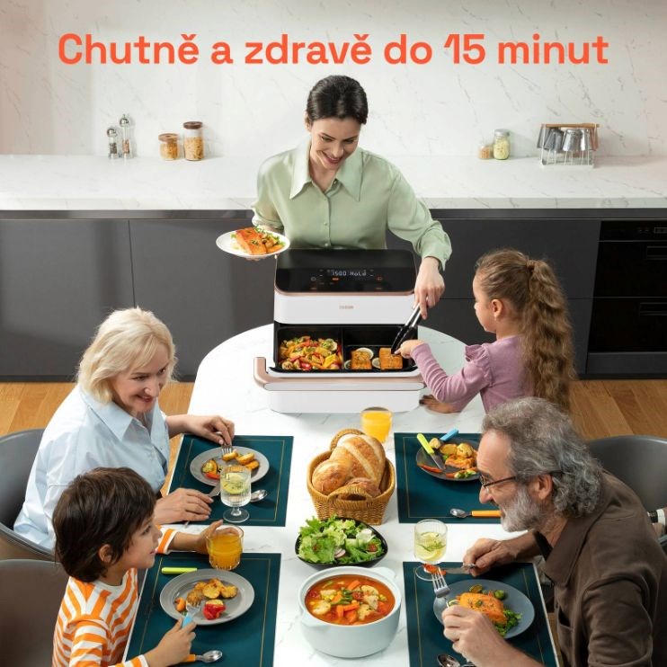 BAZAR - Cosori TF101S Dual blaze TwinFry 10l hozkovzdušná fritéza - bílá - Poškozený obal (Komplet)9 