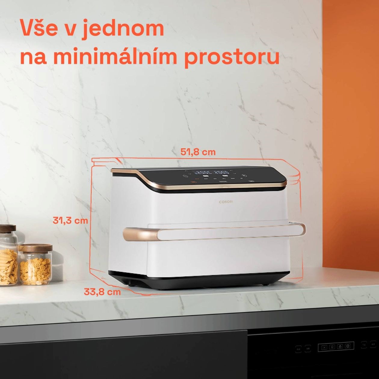 BAZAR - Cosori TF101S Dual blaze TwinFry 10l hozkovzdušná fritéza - bílá - Poškozený obal (Komplet)11 