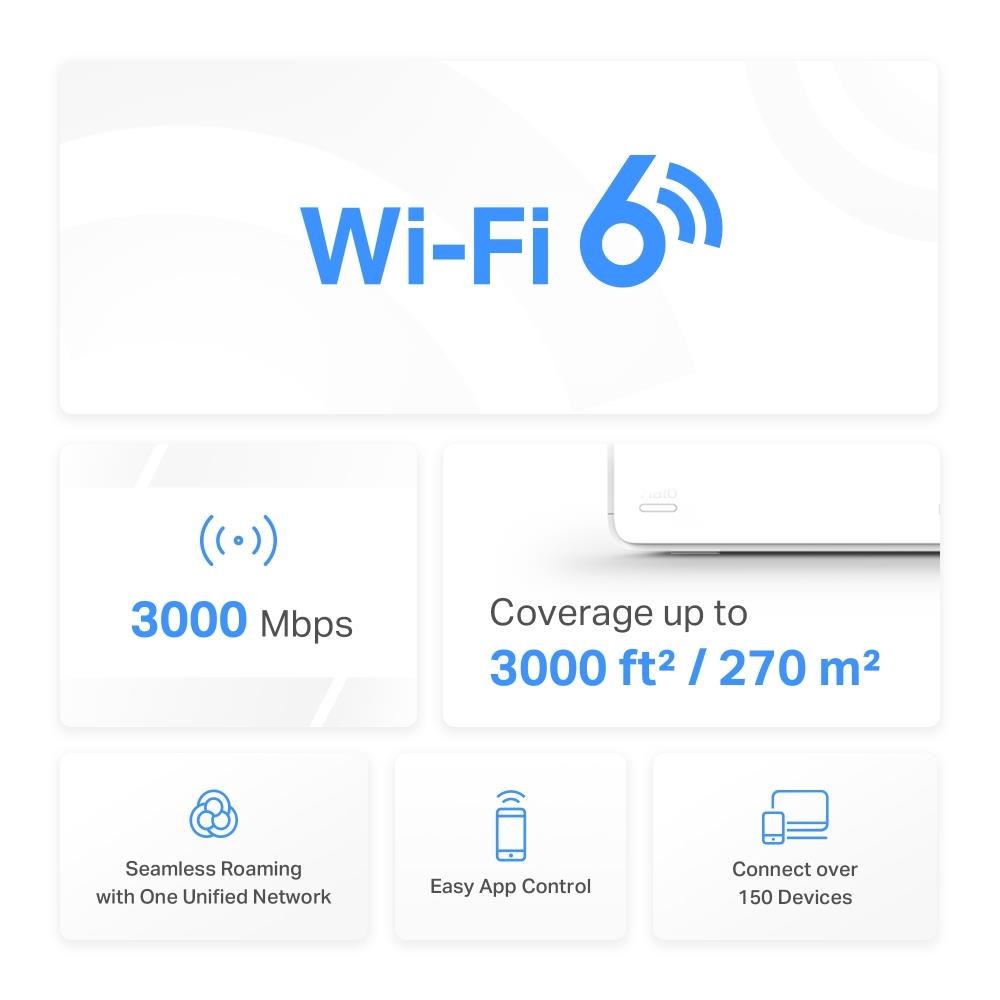 MERCUSYS Halo H80X(1-pack) WiFi6 Mesh (AX3000, 2, 4GHz/ 5GHz, 3xGbELAN/ WAN)0 