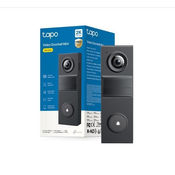 TP-Link Tapo D205 Chytrý mini video zvonek (3MP,  2K,  1296px,  WiFi,  IR 8m,  microSD)1 