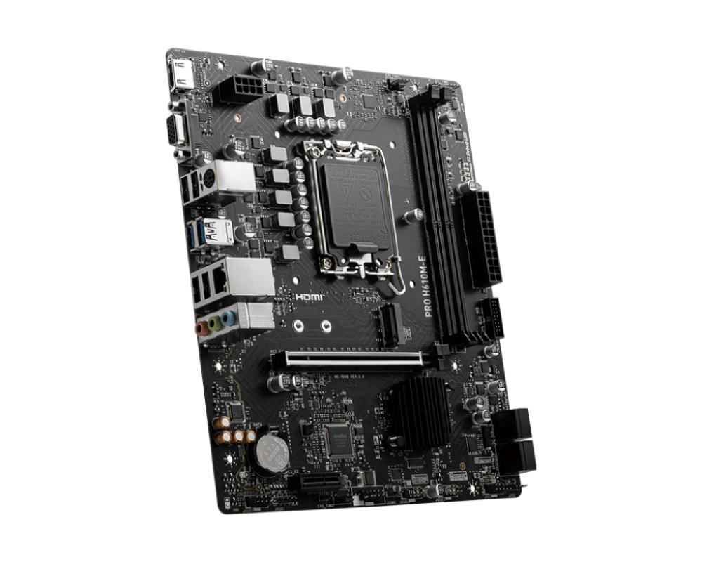 MSI MB Sc LGA1700 PRO H610M-E,  Intel H610,  2xDDR5,  1xHDMI,  1xVGA,  mATX3 