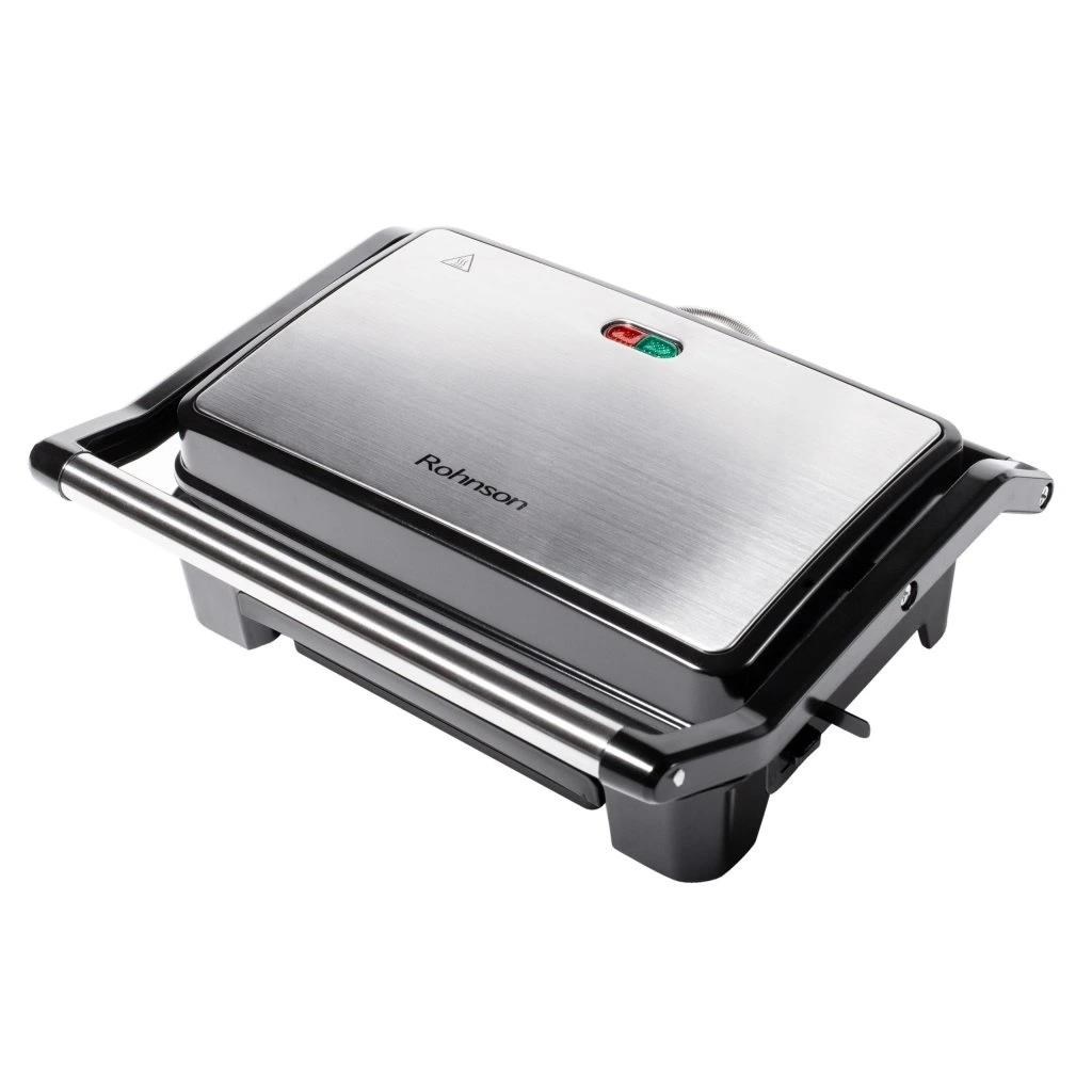 Rohnson panini gril,  800 W,  odkapávací miska,  zámek rukojeti0 