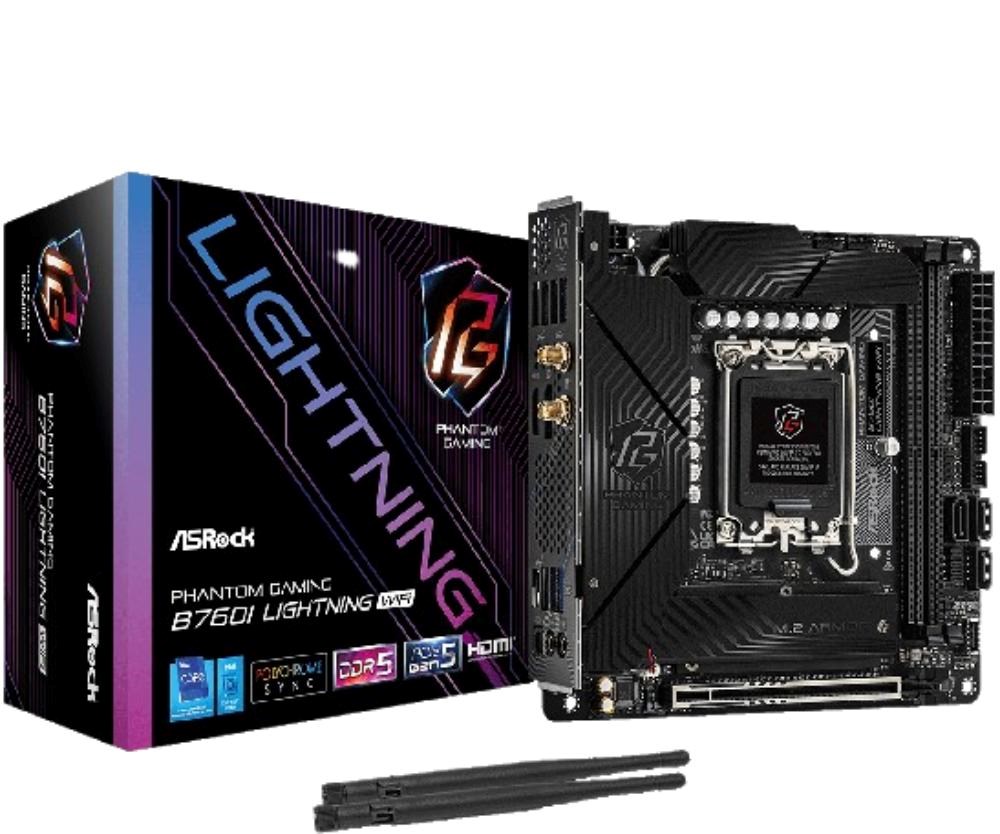 ASRock MB Sc LGA1700 B760I Lightning WiFi,  Intel B760,  2xDDR5,  1xDP,  1xHDMI,  mini-ITX0 