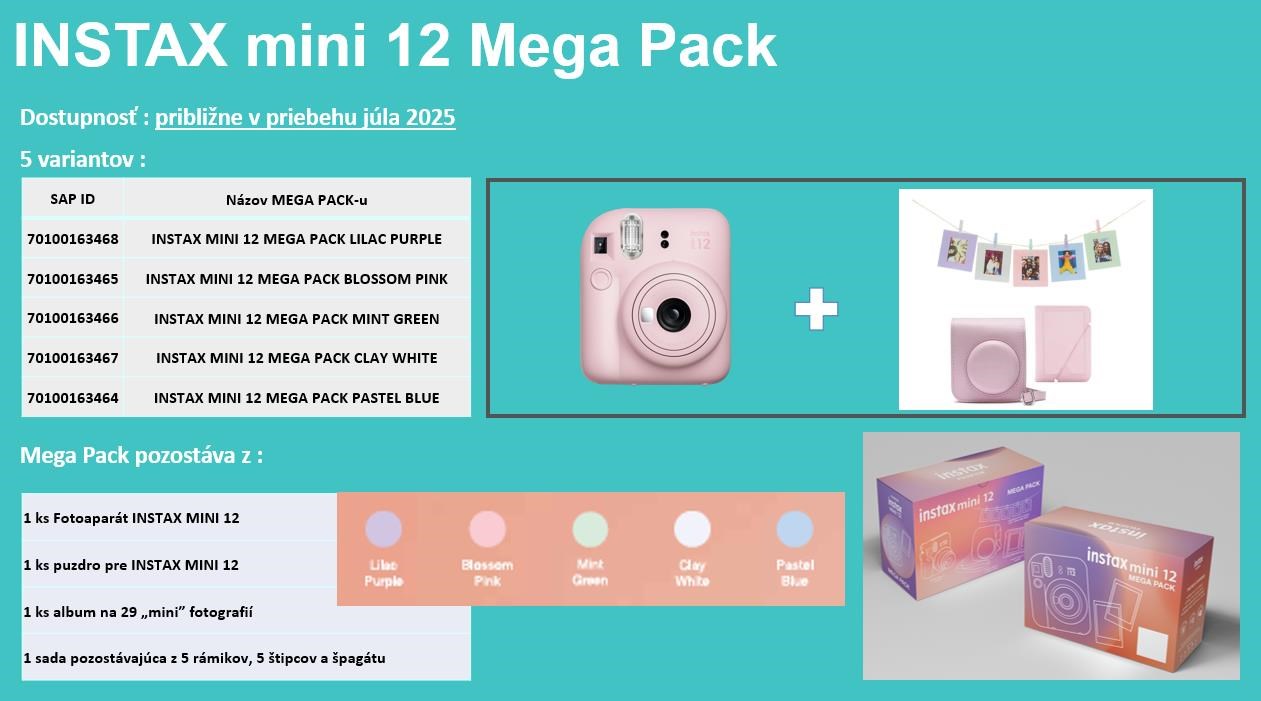 <p>Fujifilm MINI 12 MEGA PACK fialový< p>1 