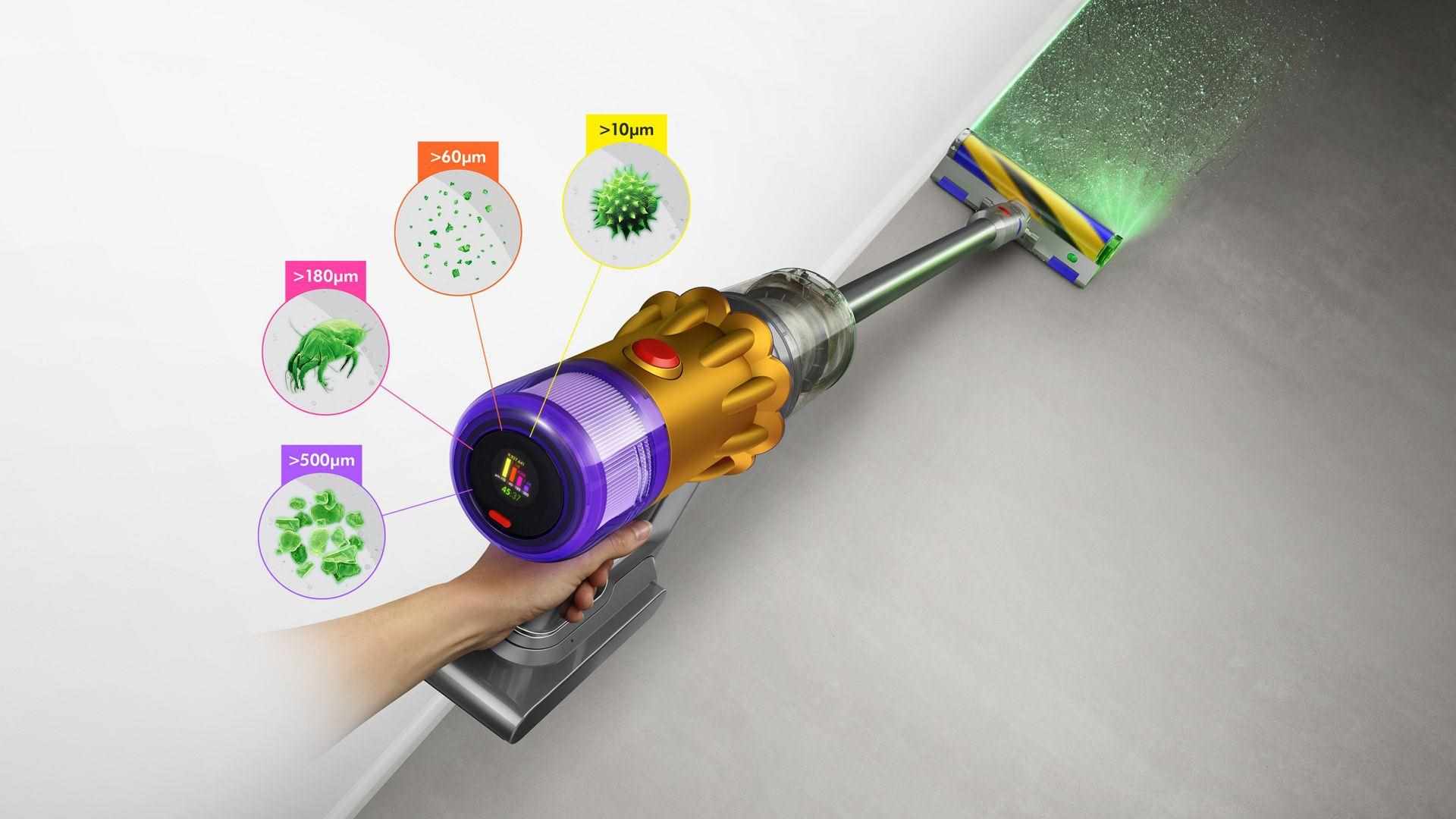 BAZAR - Dyson V12 Detect Slim Absolute 2023, akumulátorový vysavač - opravno, použito, bez adapteru1 