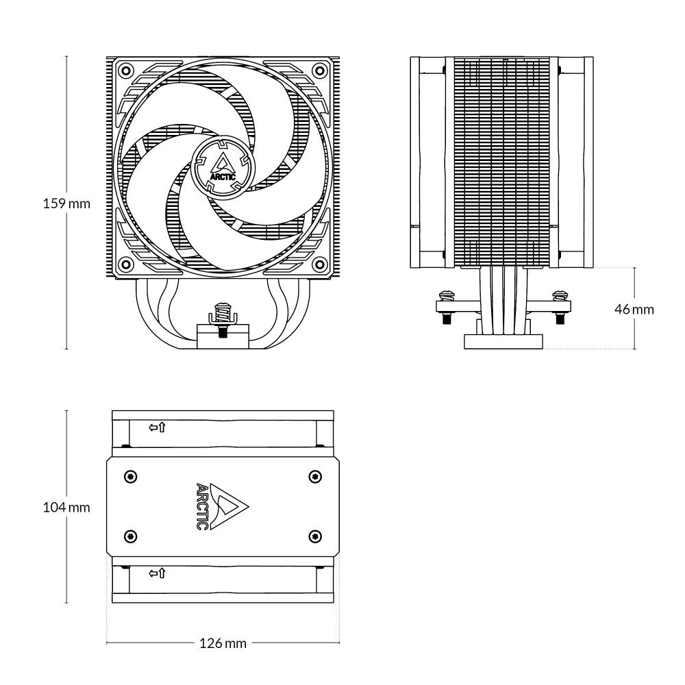 ARCTIC Chladič CPU Freezer 36 ARGB White,  2x120mm,  LGA1851,  AM56 
