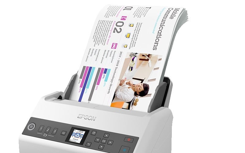 BAZAR - EPSON skener WorkForce DS-730N, A4, USB, 600dpi, ADF-síťový - Poškozený obal (Komplet)2 
