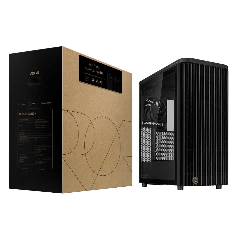 ASUS case PROART PA401 TG PWM,  ATX,  2x 160mm Fan,  1x 120mm Fan,  Fan Hub,  černá7 
