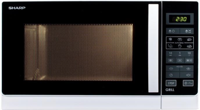 Sharp mikrovlnná trouba,  900 W /  1000 W,  gril,  bílá0 