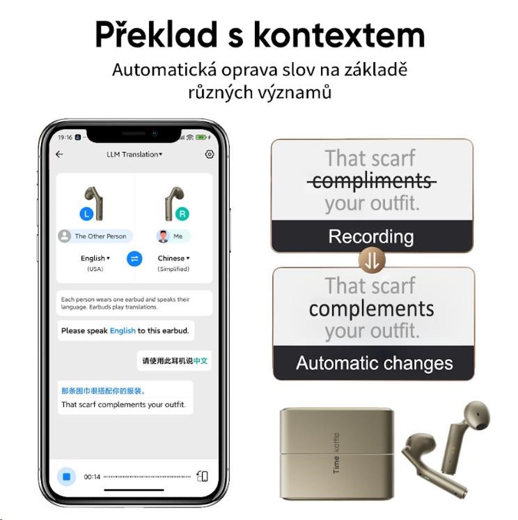 Timekettle W4 AI Chytrý překladač, blue1 