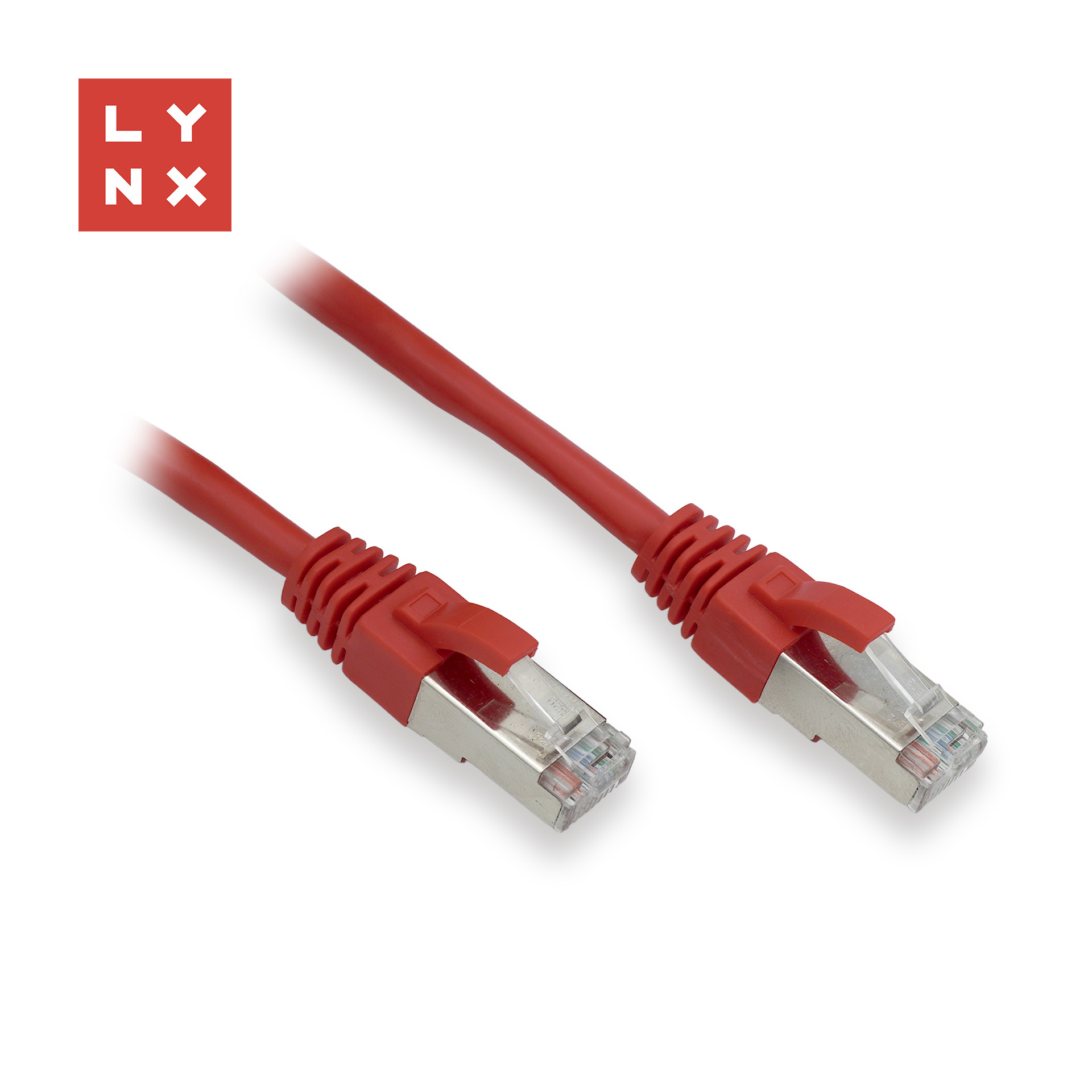 LYNX FTP patch kabel Cat5e PVC,  CCA,  0, 5m,  červený (balení obsahuje 10ks)0 
