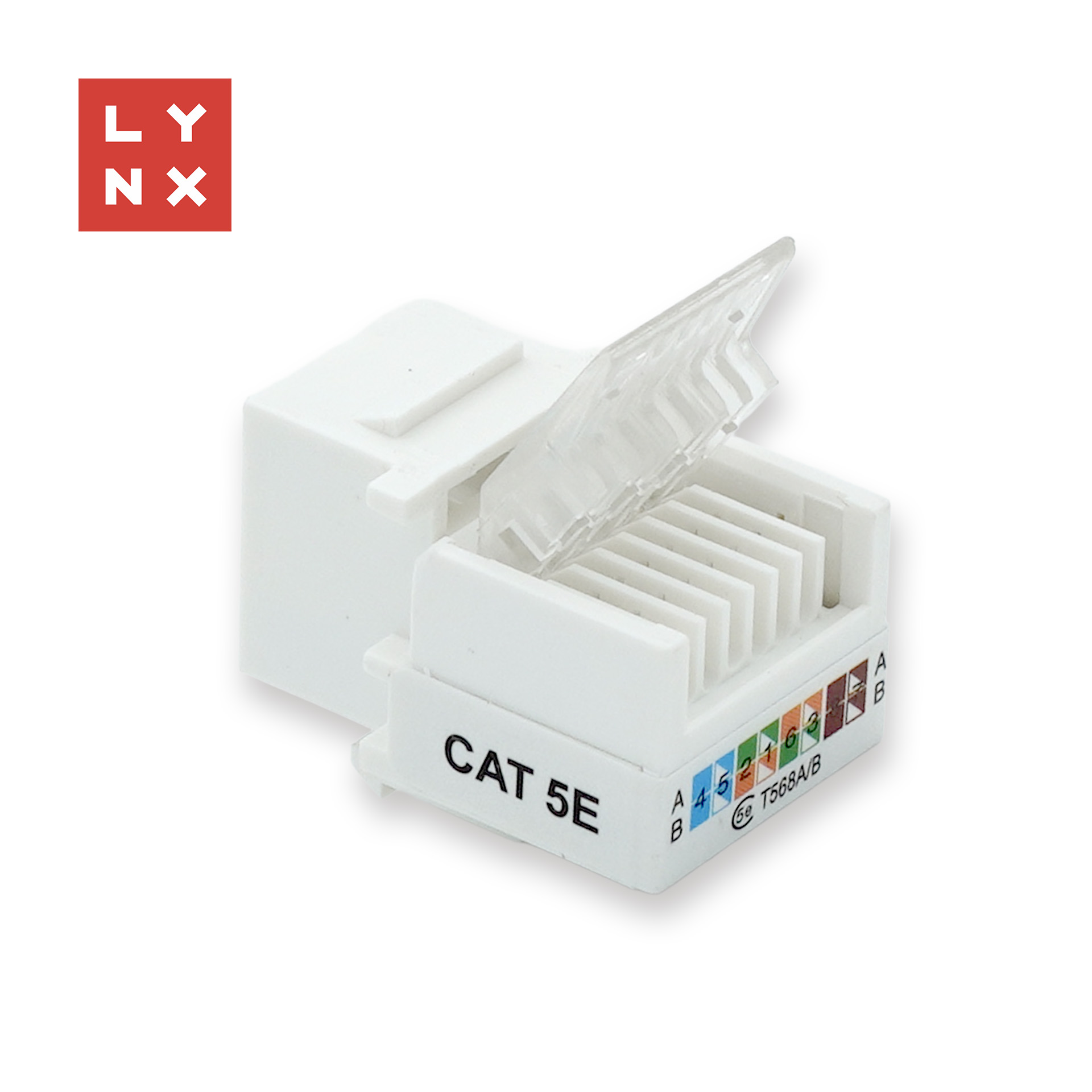 LYNX keystone UTP Cat5e,  samozařevácí,  90 stp.,  bílý2 