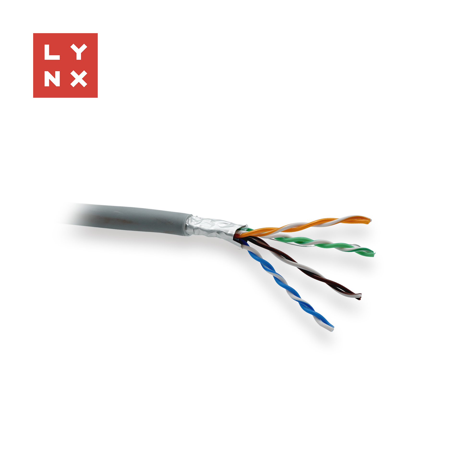 LYNX FTP kabel,  Cat5e,  LSZH,  0, 5mm,  celoměděný,  vnitřní,  šedý,  box 305m0 