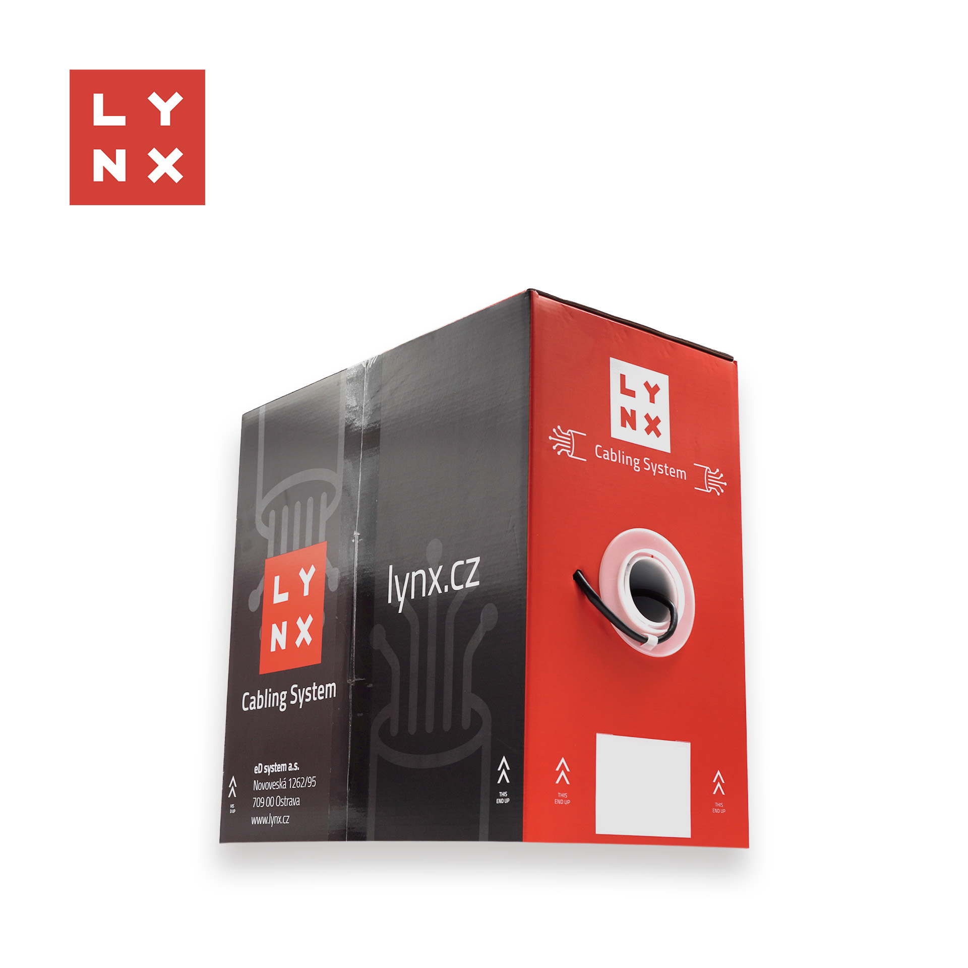 LYNX FTP kabel,  Cat5e,  PE (Fca),  0, 5mm,  celoměděný,  venkovní,  černý,  box 305m1 