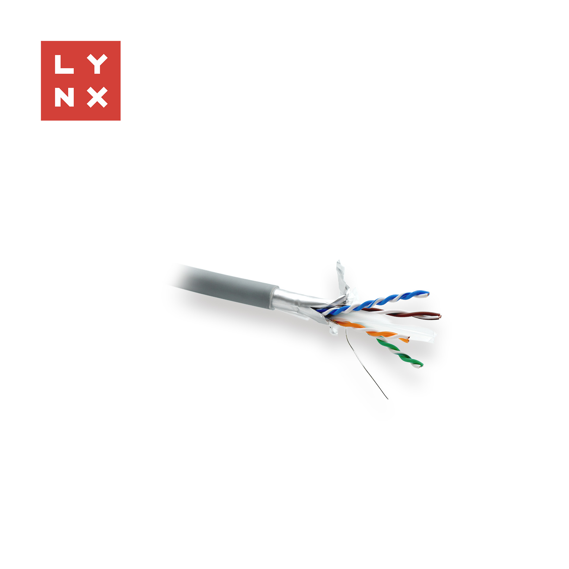 LYNX FTP kabel,  Cat6,  LSZH,  celoměděný,  vnitřní,  šedý,  cívka 305m2 