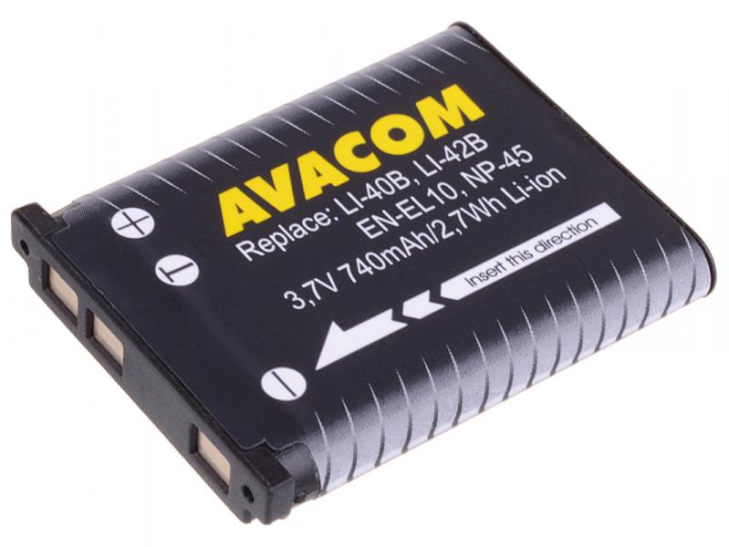 Batéria AVACOM Olympus Li-40B, Li-42B, Fujifilm NP-45, Nikon EN-EL10 Li-Ion 3.6V 700mAh 2.6Wh