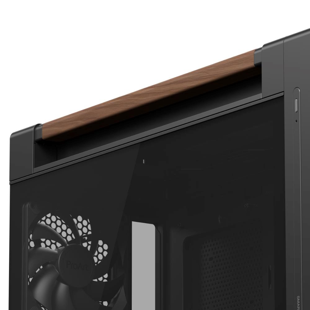 ASUS case PROART PA602 WALNUT WOOD MODERN TG, Mid Tower, průhledná bočnice, černá12 