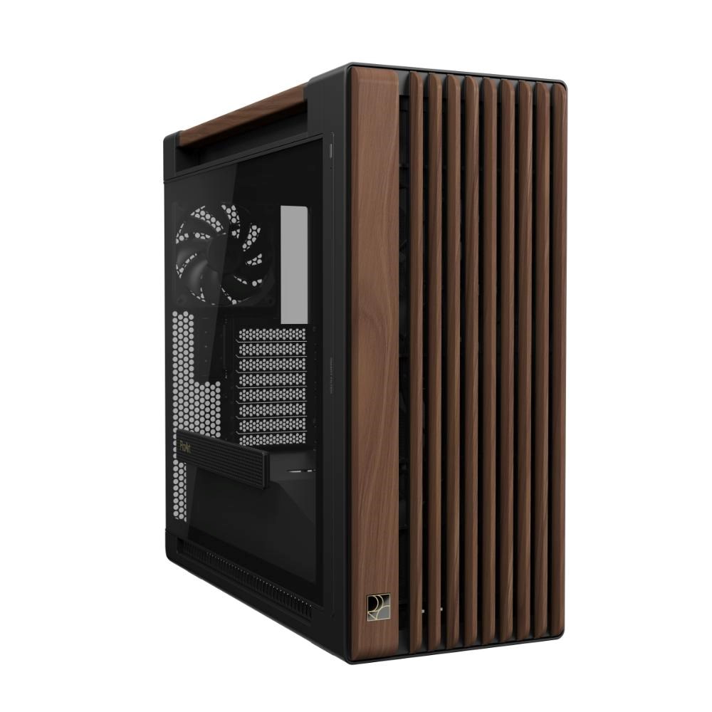 ASUS case PROART PA602 WALNUT WOOD MODERN TG, Mid Tower, průhledná bočnice, černá1 