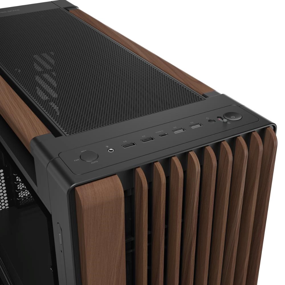 ASUS case PROART PA602 WALNUT WOOD MODERN TG, Mid Tower, průhledná bočnice, černá6 