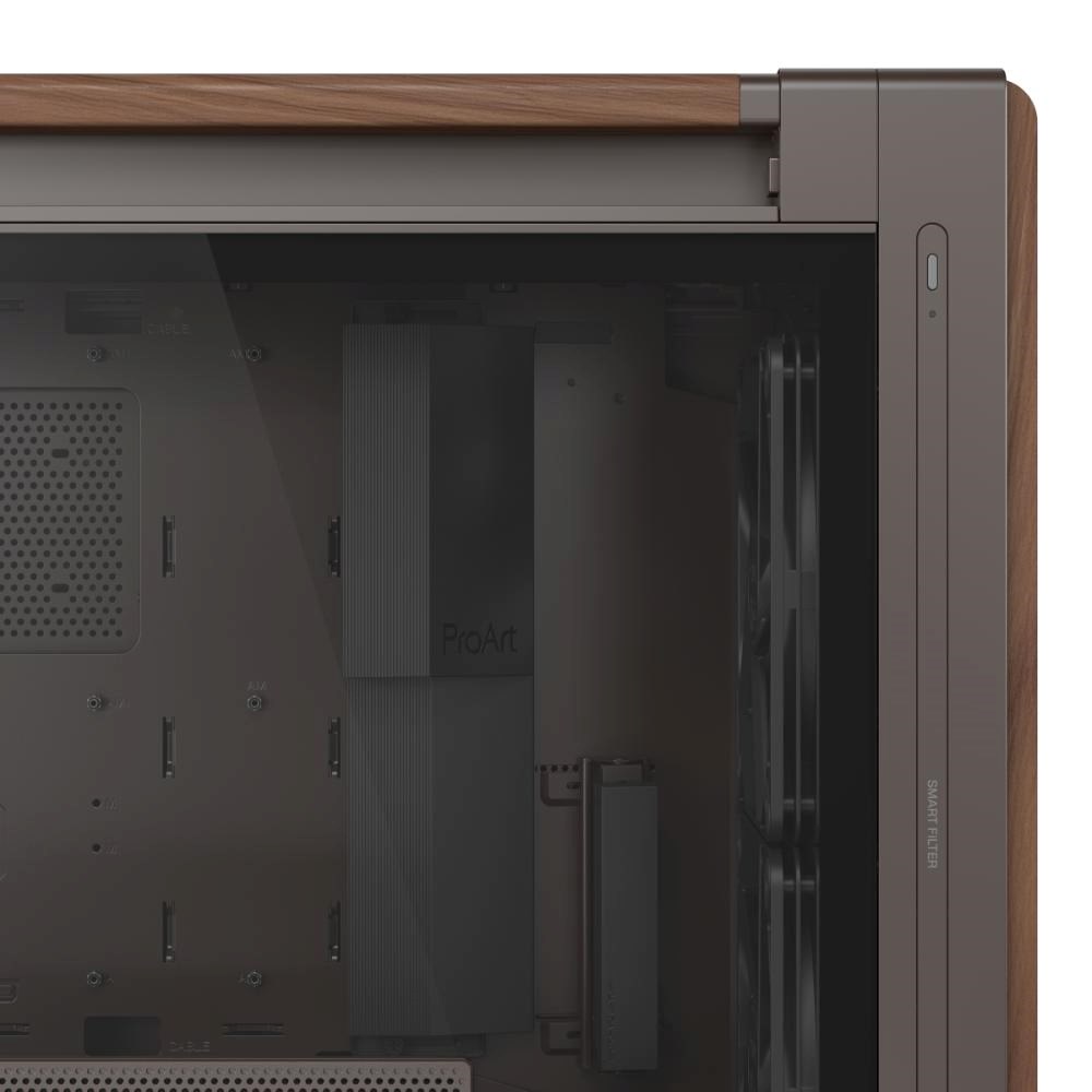 ASUS case PROART PA602 WALNUT WOOD RETRO TG, Mid Tower, průhledná bočnice, hnědá12 