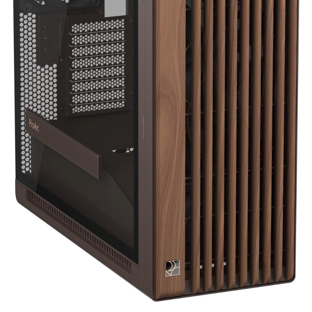 ASUS case PROART PA602 WALNUT WOOD RETRO TG, Mid Tower, průhledná bočnice, hnědá14 