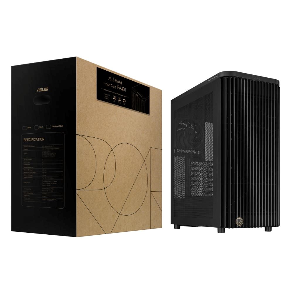 ASUS case PROART PA401 MESH PWM, ATX, 2x 160mm Fan, 1x 120mm Fan, Fan Hub, černá12 