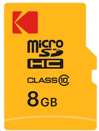 Kodak paměťová microSD karta 8GB Class10 w adapter Extra0 