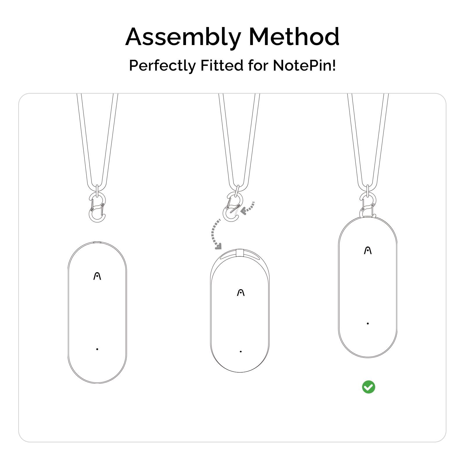 PLAUD Note Pin Lanyard Black - Řemínek na krk,  černý7 