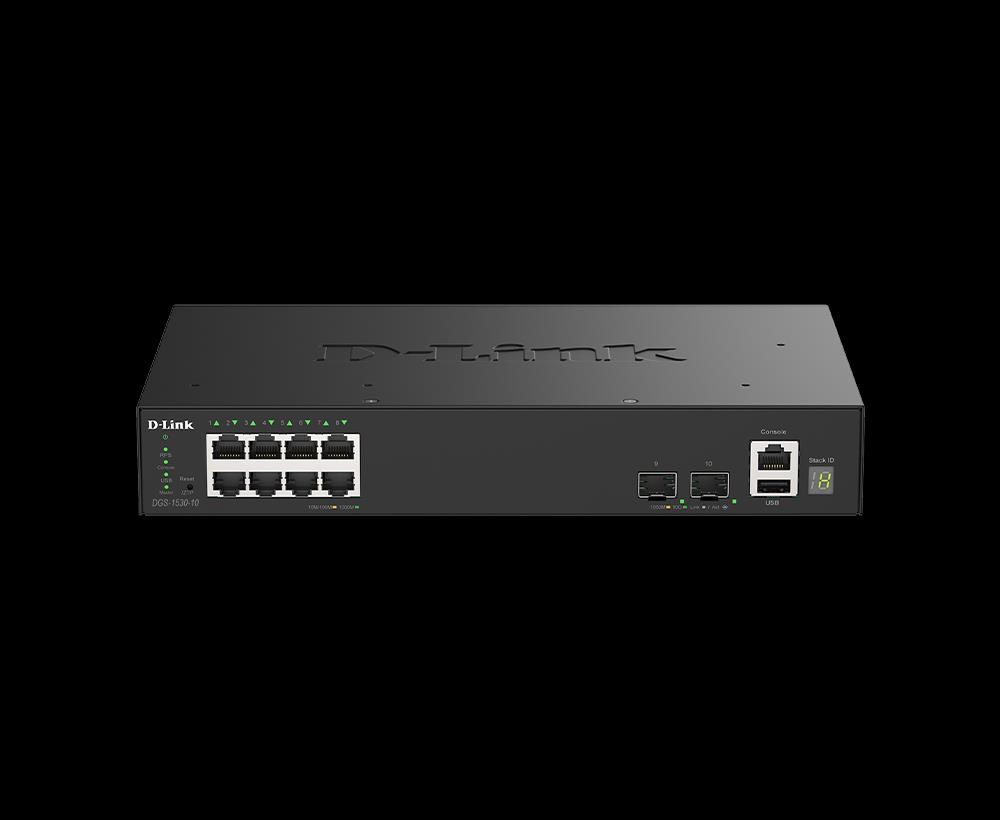 D-Link DGS-1530-10/ E 8 port GE + 2 port 10G SFP+ Smart Managed Switch
